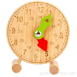 Perfeclan Relojes de Aprendizaje de Madera Reloj de clasificación de Forma y Color de pie Modelo Que Dice la Hora para niños - Estilo 1