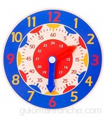 QKFON Reloj Juguetes para niños Reloj de madera Juguetes hora minutos segundos Cognición ayuda de enseñanza Juguetes Relojes coloridos para niño niña 5.5 X 5.5 X 0.1 pulgadas