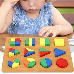 Tomanbery Juguete Educativo para niños Juguete de cognición con Forma para niños Mayores de 3 años(Geometric Shape Recognition Board)