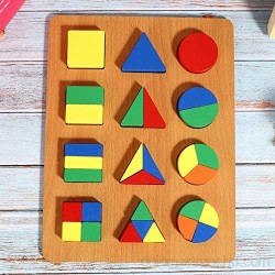 Tomanbery Juguete Educativo para niños Juguete de cognición con Forma para niños Mayores de 3 años(Geometric Shape Recognition Board)