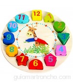 TOYANDONA 1 Unidad de Reloj de Clasificación de Forma de Madera Reloj de Cuentas de Juguete Montessori Juguetes de Aprendizaje Temprano Reloj de Enseñanza Reloj Educativo para Niños
