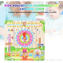 Zerodis Calendario de Madera Reloj Clima Educativo Temporada Reloj Educación temprana Rompecabezas Aprendizaje Juguete para niños(S)