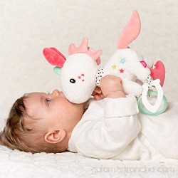FEHN 057096 - Unicornio de actividad juguete de motricidad para colgar con emocionantes colgantes para agarrar y producir sonido para bebés y niños pequeños a partir de 0 meses