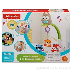 Fisher Price Móvil musical 3 en 1 juguete y proyector de cuna para bebés recién nacidos (Mattel CDM84)