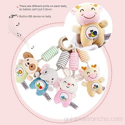 POXIAO Cochecito de Felpa para bebé recién Nacido sonajeros para bebé móviles Campana Colgante de Animales de Dibujos Animados Juguete Educativo para bebé