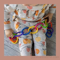 TALINU - Cadena de Cochecito de Colores - 24 Anillos Multicolor para Bebé - Juguete Colgante - Cadena de Carrito de Bebés - Aros de Agarre Mordedor Masticables