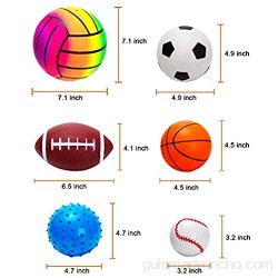 BACIVIC 6 unidades de pelotas blandas para niños pelota de bebé para bebé pelota de fútbol baloncesto tenis antiestrés pelota de bebé con bomba para bebés a partir de 3 meses multicolor
