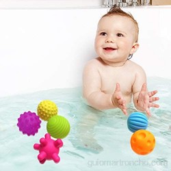BST&BAO 6 Bolas sensoriales para niños Bolas Suaves para bebés mordedor para niños pequeños Juguetes para niños Juguetes educativos de baño para bebés de 0 a 3 años