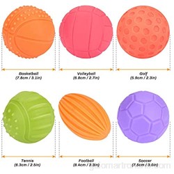 CestMall 6 Pieza Bolas Sensoriales para Bebés Soft Hand Ball Grip Ball Sensor Ball Set Textured Multi Ball Set Juego de Bolas con Textura Infantil Pelota Educativa Suaves Garre Juguete de Baño