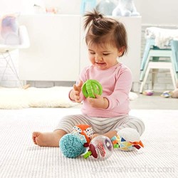 Fisher-Price Bolitas blandas activity 5 bolas de juguete para estimulación de los sentidos del bebé recién nacido (Mattel FXC32)