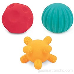 Ludi 30079 - Trio de pequeñas Pelotas sensoriales de plástico Flexible (6 Meses 6 8 cm) Multicolor