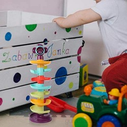 NUOBESTY Bola de juguete de gota de bola colorida Run Toy Rolling Ball Tower con 3 bolas educativas de bola deslizante juguete de actividad para bebé (color al azar)