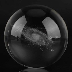 Semiter Sorpresa de Verano Esfera de Cristal Bola de Cristal Cristal para Amigos Oficinas Familiares Adivinaciones Hogares(Milky Way)