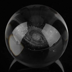 Semiter Sorpresa de Verano Esfera de Cristal Bola de Cristal Cristal para Amigos Oficinas Familiares Adivinaciones Hogares(Milky Way)
