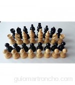 AZi Hermoso Juego de Piezas de ajedrez de Madera de Avellana Hecho a Mano Color Negro El Rey es de 7.9 cm.