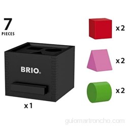 BRIO 30144000 - Caja de Madera con Formas encajables de Colores Color Negro