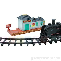 Set de iniciacion para maquetas de trenes - Locomotora para modelismo ferroviario - Locomotoras a vapor con vagones - 25 partes - Sonido luz y humo