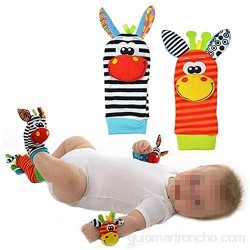 1 par de calcetines para bebé con sonajero diseño de animales