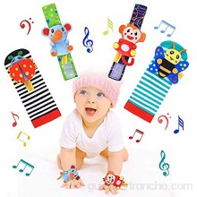 RXYYOS Baby Rattle Toy - Sonajeros para recién nacidos 4 unidades simpáticos animales de Developmental Toys para bebés de 0 a 12 meses