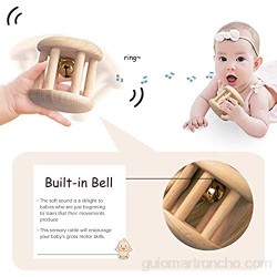 Sonajero de madera personalizado para bebé sonajero juguete Montessori cochecito educativo de recuerdo regalo de recién nacido