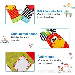 Sonajeros de Muñeca Bebe Sonajero de Pies y Manos Juguetes de Desarrollo Animal Lindo Calcetines Sonajero para 0-12 Meses Recién Nacido Niño Niñas (Naranja)