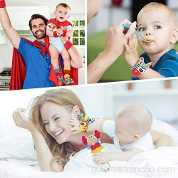 Synchain Baby Rattle Toy - 5 paquetes de muñequeras para recién nacidos con sonajeros simpáticos animales Developmental Soft Toys para bebés de 0 a 12 meses