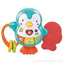 VTech - Tino el pingüino Juguete para bebé mordedor y sonajero interactivo con actividades para descubrir los animales números colores y divertidas canciones