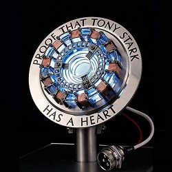 1:1 Iron Man Arc Reactor MK1 Llevó La Marca de Luz del Pecho Tony Heart Lamp Light Modelo Science Toy con Vitrina para Colecciones