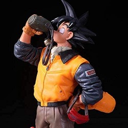 LWH-MOU Anime Dragon Ball Z Son Goku Chaquetas Life Drinking Ver Figura de acción Gohan Father Super Saiyan Chocolate DBZ Modelo 20cm