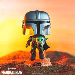 Funko- Pop Star Wars The Mandalorian-Mando Flying w/Jet Pack Figura coleccionable Multicolor (50959)