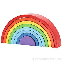 Fagu Bloques de construcción de arcoíris Coloridos de Madera Puente de Arco de Juguete Montessori ensamblaje para niños