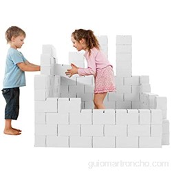 GIGI Bloques de Construcción Gigantes de Cartón Juegos de Construcción para Niños 200 Piezas XXL Kits de Ladrillos para Grandes Construcciones Infantiles de Castillos y Torres Grandes Blanco