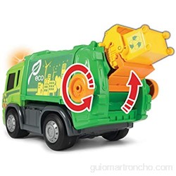 Dickie Toys Happy Series - Camión de Basura Motorizado Scania con Cubo Luz Sonido y Plataforma Móvil para Niños a partir de 2 Años - 25 cm
