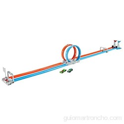 Mattel - Hot Wheels Double Loop Dash con dos coches pista de coches de juguete ( GFH85)