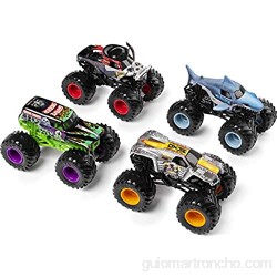 Monster Jam 6053860 - Pack de 4 vehículos (escala 1:64 modelos aleatorios) juguete para niños