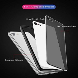 Oihxse Moda Case Compatible para Xiaomi Mi 8 SE Funda Vidrio Templado con Cuerda Cordón TPU Silicona Suave Bumper Cover Anti-Choques Anti-Rasguños Cáscara de Cristal Estuche A1