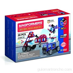 Magformers 717001 Amazing Police and Rescue Set Juguete de construcción magnético rojo azul negro gris color/modelo surtido