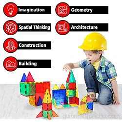 WLHER 60 Piezas Kit Bloques de Construcción Magnéticos 3D para Niños y Niñas de 3 4 5 6 y 7 Años - Juguete Educativo con Figuras Geométricas para Desarrollar la Creatividad de Sus Pequeños