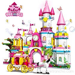 HOGOKIDS Juguetes de construcción de castillos para niñas: 998 piezas de castillo de princesa rosa grande 5 en 1 para niños de 5 6 7 8 9 10 años de edad kits de regalos educativos creativos para niñas