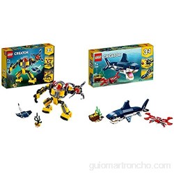 LEGO Creator Robot Submarino Juguete de Aventuras en el mar para Construir (31090) Color/Modelo Surtido + Creator Criaturas del Fondo Marino