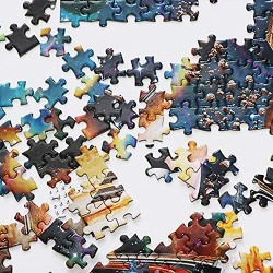 CofunKool Jigsaw Puzzles París Flor Calle Torre Eiffel 1000 Piezas Puzzle para Adultos Multicolor 70 x 50 cm