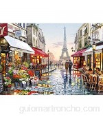CofunKool Jigsaw Puzzles París Flor Calle Torre Eiffel 1000 Piezas Puzzle para Adultos Multicolor 70 x 50 cm