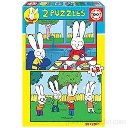 Educa 18891 Simón el Conejo. 2 Puzzles Infantiles de 48 Piezas. +3 años. Ref Multicolor