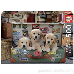 Educa - Cachorros en el Equipaje Puzzle 500 Piezas Multicolor (17645)