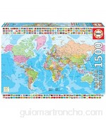 Educa - Mapamundi político Puzzle 1 500 Piezas Multicolor (18500)