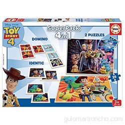 Educa - Superpack Toy Story 4 Pack de Domino Identic y 2 Puzzles Juego de Mesa Multicolor (18348)