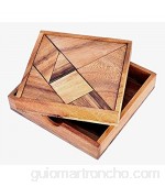 Logica Juegos Art. Tangram - 100 Puzzles en 1 - Rompecabezas de Madera Preciosa - Juego Educativo para Niños - Serie Euclide