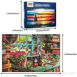 MOOKLIN ROAM Puzzle 1000 Piezas Gato Alféizar de Ventana Puzzles Souvenir Regalo para Adolescentes y Adultos