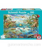 Schmidt Spiele- Descubre los Dinosaurios 200 Piezas Puzzle Infantil Color mar. (SCH56253)