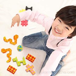 9 Piezas de Mini Serpiente de Cubo de 24 Bloques Cubos de Velocidad Mágica Mini Puzzle Rompecabezas de Plástico Juguete Favores de Fiesta (Color Aleatorio B)